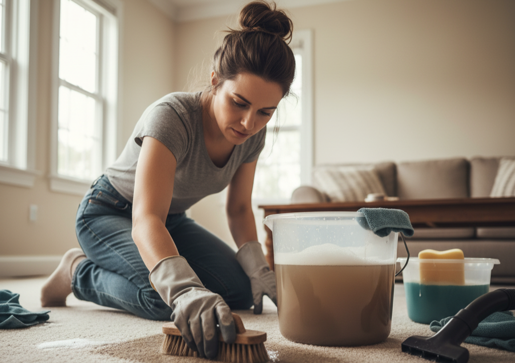 Deep Cleaning Carpet by Hand